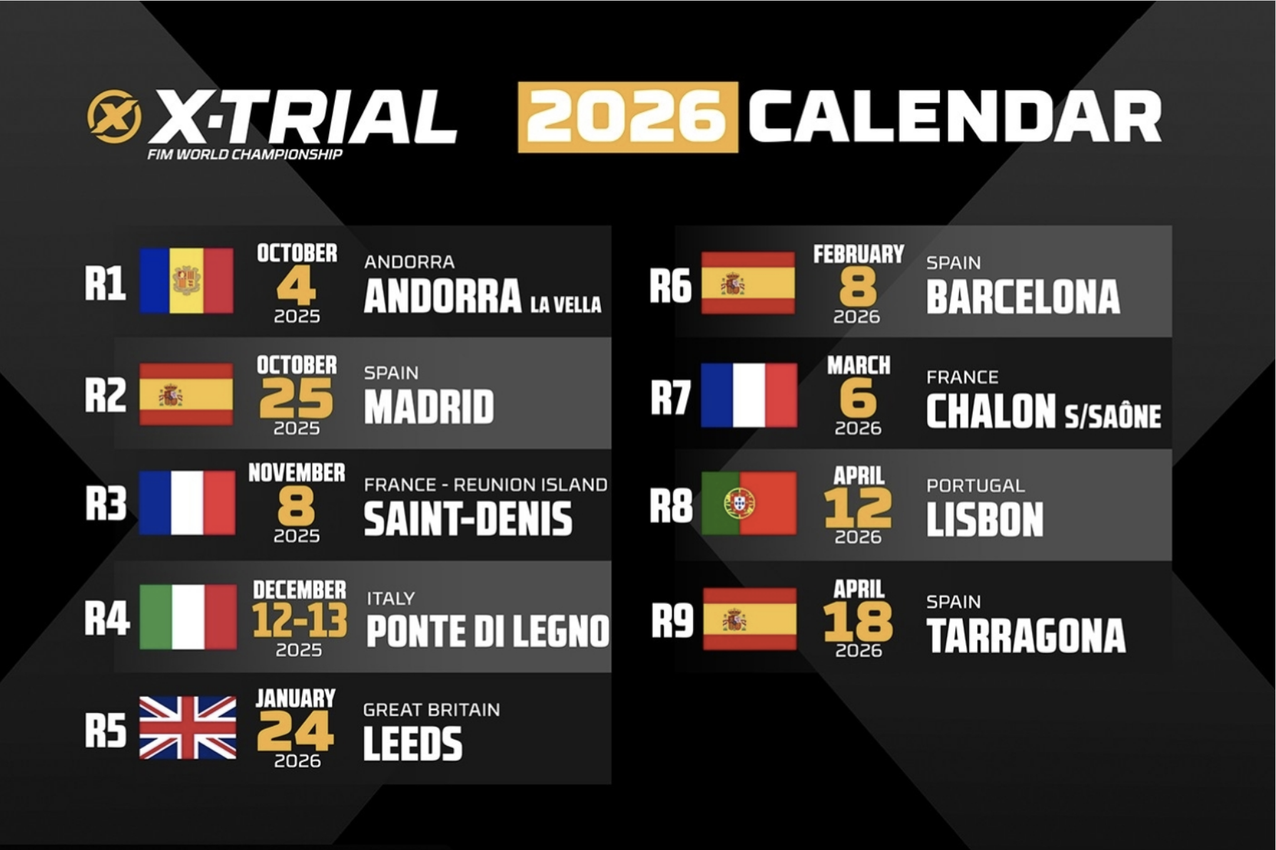x-trial calendario 2026 x-trial calendario 2026